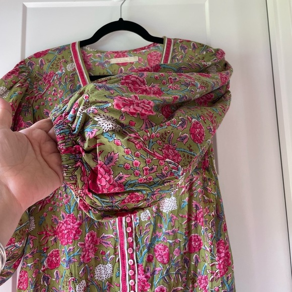 Lola Australia Block Print Cotton Boho Dress Size Large - Picture 5 of 9